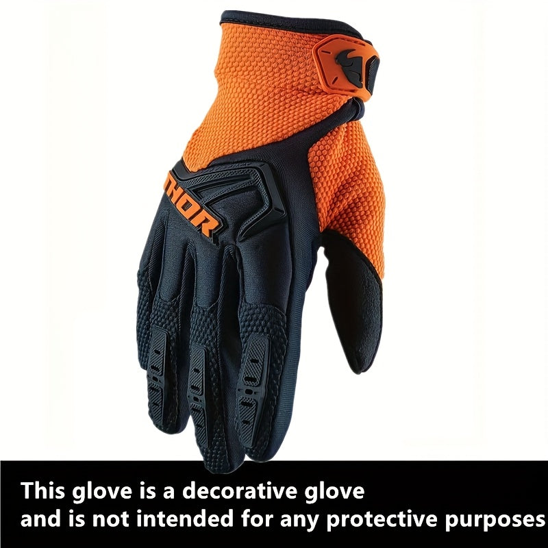 Мужские и женские мотоперчатки с полным пальцем из синтетической кожи для езды на открытом воздухе