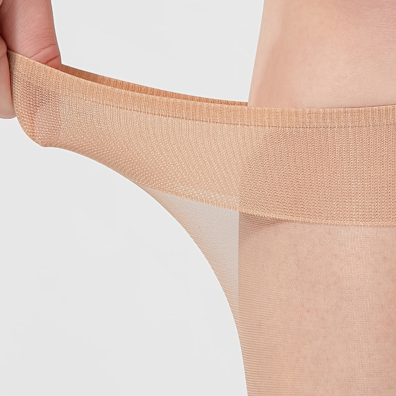 Women's Solid Semi-Sheer Breathable Knit Socks 5 Pairs