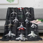 Military Jet Aircraft Print Flannel Fleece Throw Blanket All-Season Hypoallergenic Stain-Resistant Bedding