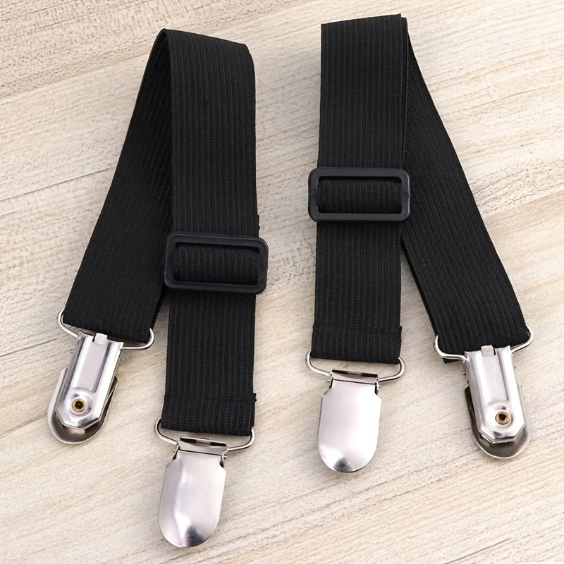 Nylon Bed Sheet Fasteners Clips Secure Bed Sheet Straps with Clasps for Furniture