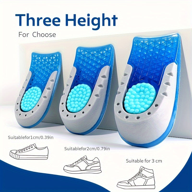 Unisex TPE Heel Lift Insoles 2cm Shock Absorbing Sports and Dress Shoes