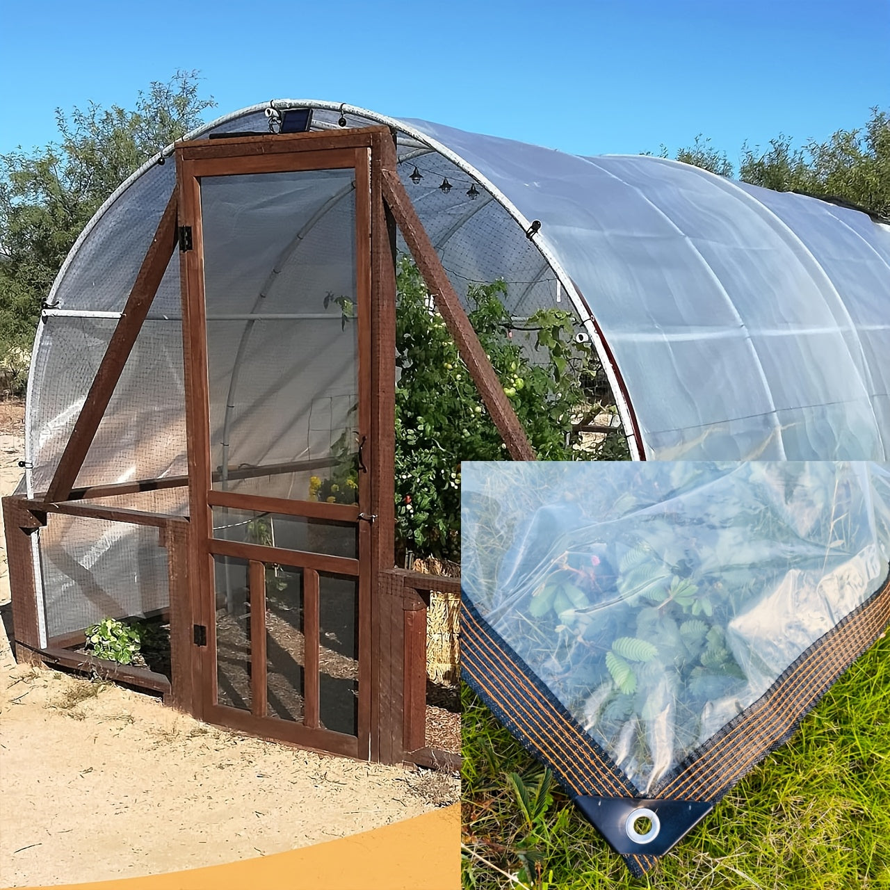 Waterproof Tarp with Grommets for Garden Patio Camping and Storage