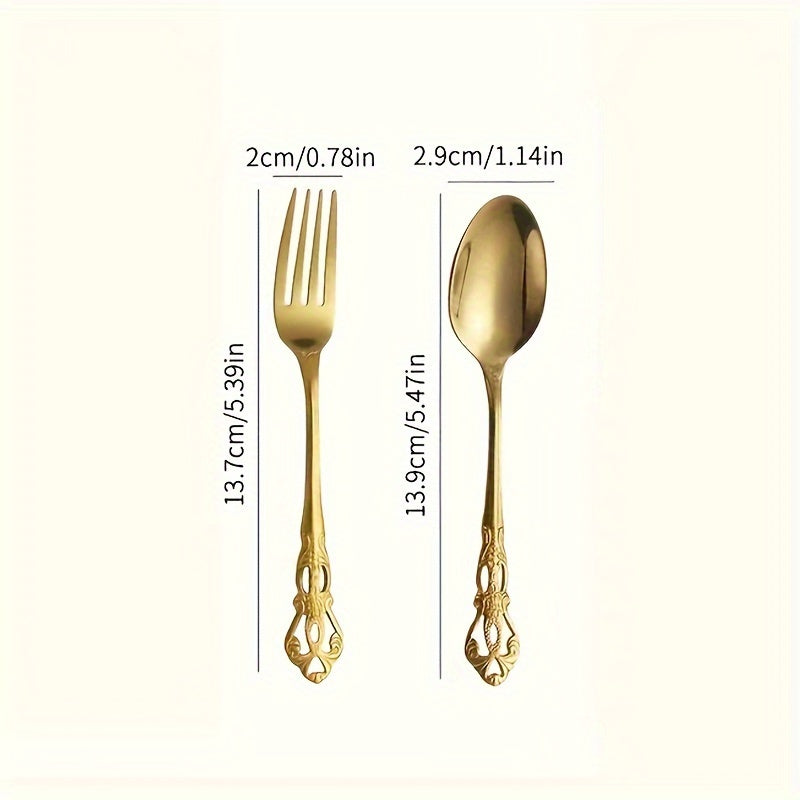 Vintage Stainless Steel 12-Piece Flatware Set with Dessert Fork Spoon and More