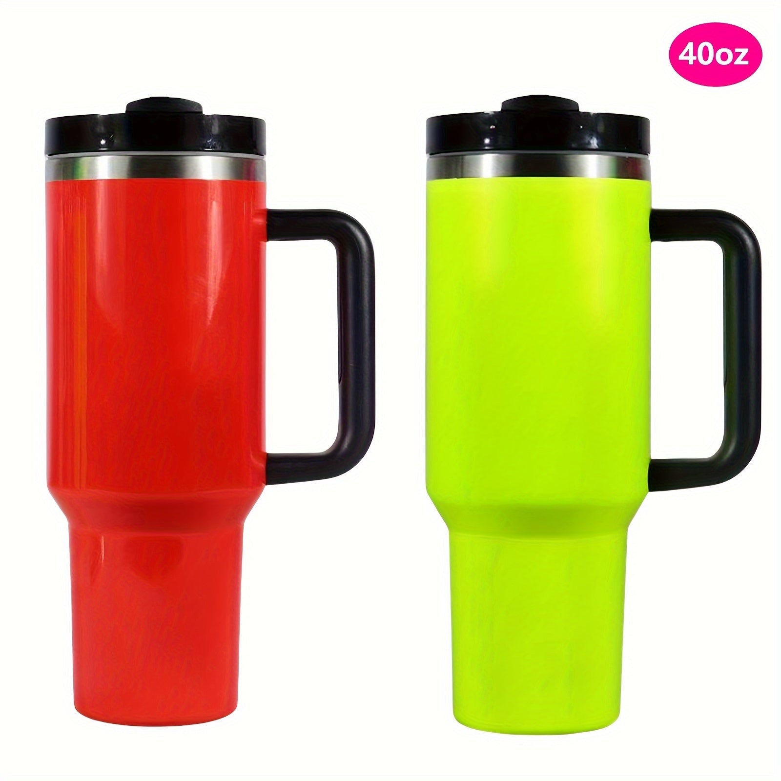 40oz Izolyatsiyalangan zanglamaydigan po'latdan yasalgan tumbler, qopqoq, tutqich va qobiq bilan, sayohat, uy va ofis uchun