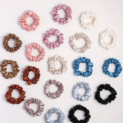 Set of 20 Solid Color Satin Ponytail Hair Ties in Earth Tones