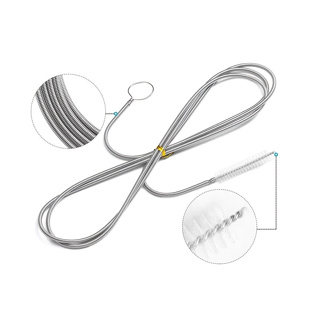 Cepillo desatascador de drenaje para coche de acero inoxidable 150cm herramienta flexible de fregado