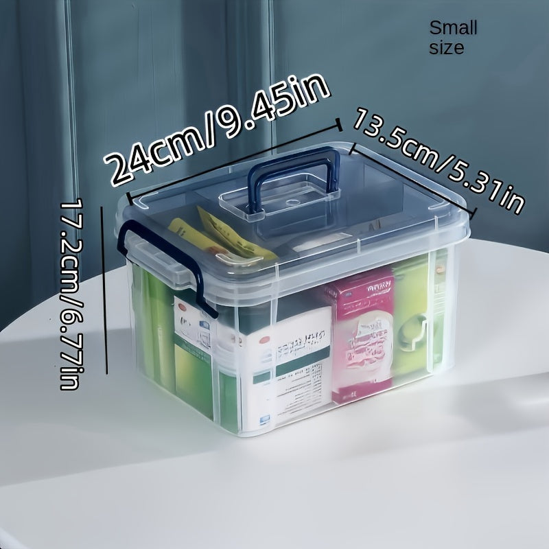 Plastic Waterproof Storage Box with Clip-On Closure for Medicines Snacks and Household Items