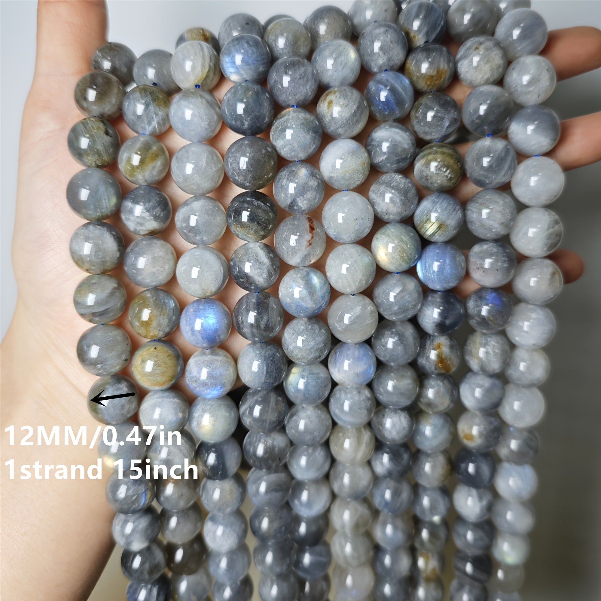 Labradorite Round Loose Beads 15 Inch for DIY Jewelry Making Bracelets Necklaces