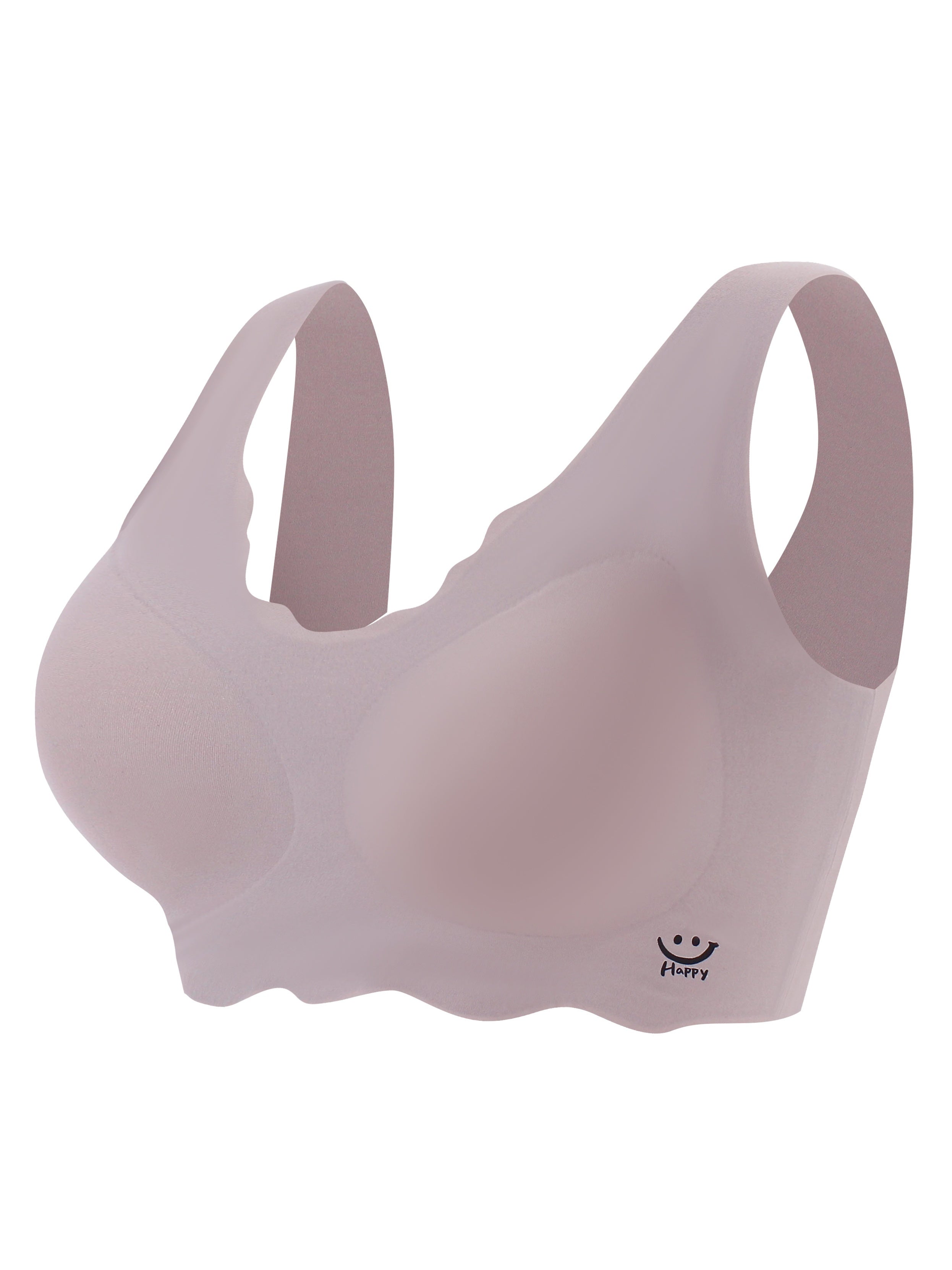 Women's Wireless Soft Breathable Bra with Smiley Print Lingerie