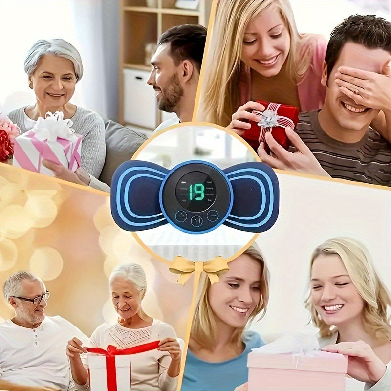 Портативный USB-заряжаемый массажер с цифровым дисплеем, идеально подходит для расслабления мышц.