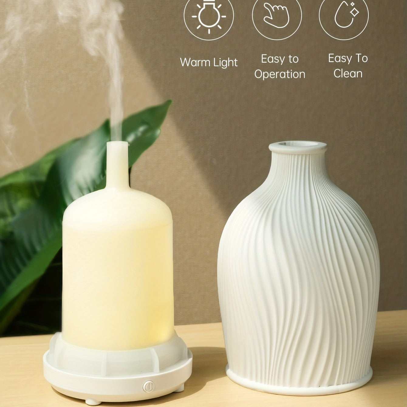 White Resin USB Aromatherapy Humidifier with Soundwave Diffuser