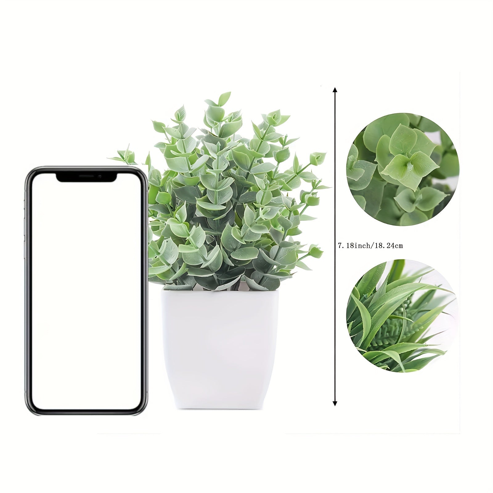 Sun'iy o'simliklar to'plami, 2 ta sun'iy o'simliklar, uy va ofis uchun dekor