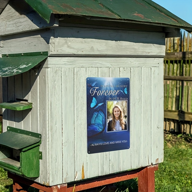 Custom Aluminum Memorial Plaque with Photo and Heartfelt Tribute 12x8 Inches