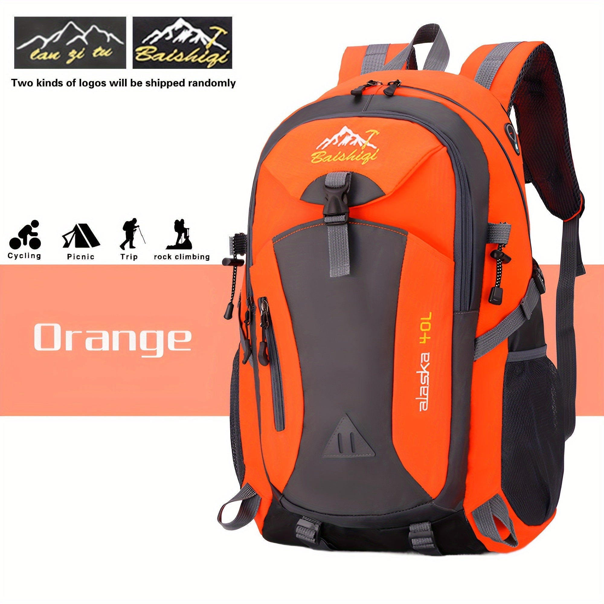 Water-Resistant Polyester Daypack for Hiking Travel and Fitness