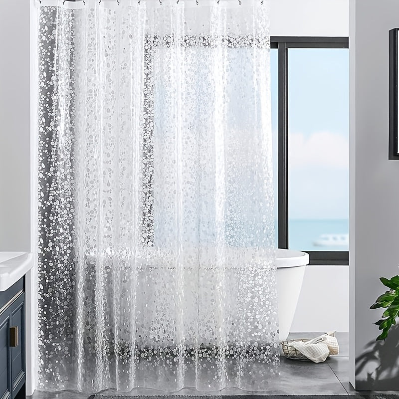 3D Pebble Pattern Shower Curtain Water-Resistant Polyester Easy to Clean Space-Themed Christmas Decor