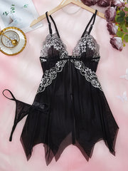 Нижнее белье из кружевного платья с V-образным вырезом и открытой спинкой для соблазнительной носки