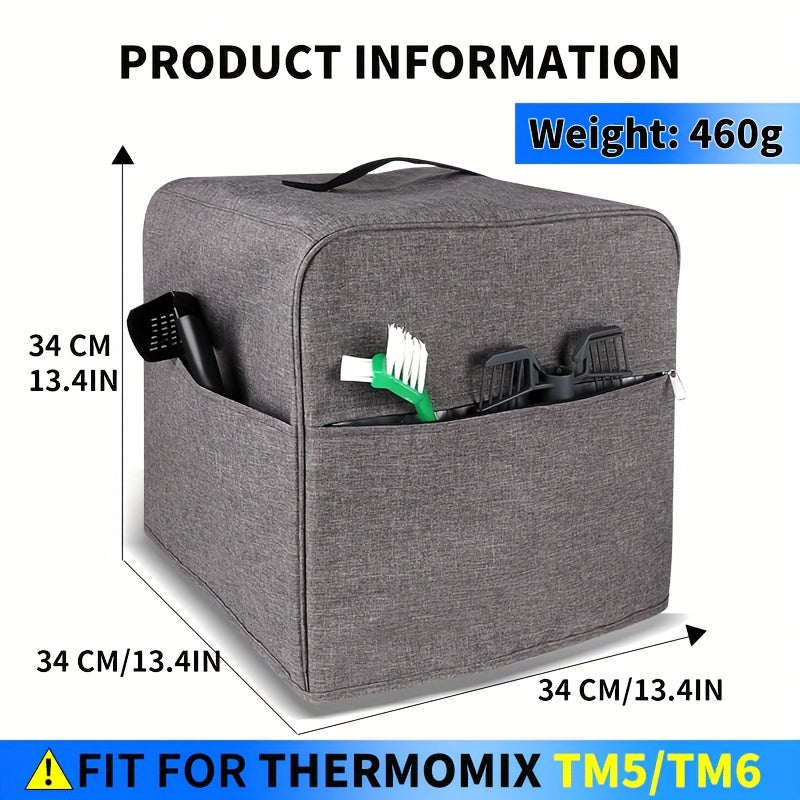 Thickened Waterproof Dust Cover for Thermomix TM5 TM6 with Storage Pockets