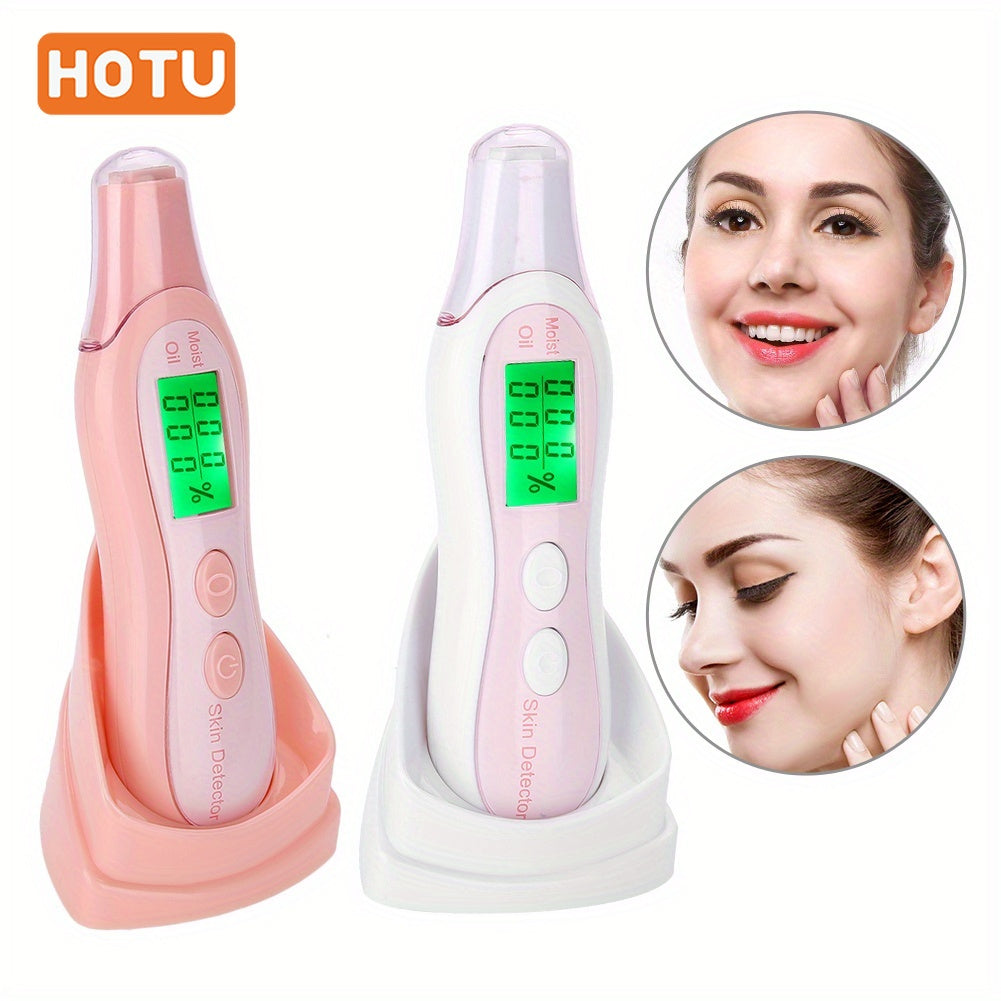 Digital LCD Moisture and Oil Skin Analyzer with Backlight Pink White