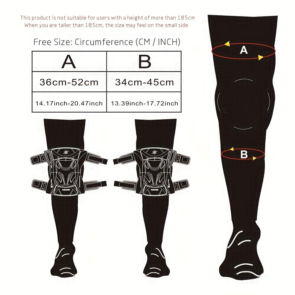 Protectores de rodilla ajustables para motocicleta, Oxford poliéster, absorción de impactos, tiras reflectantes