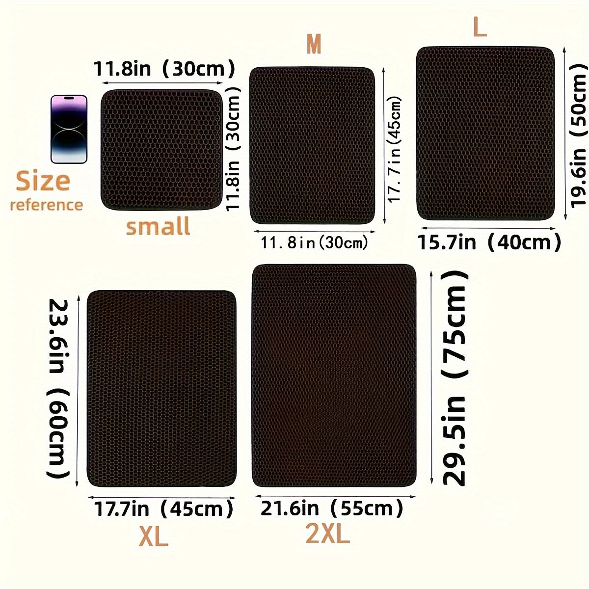 Double Layer Honeycomb Cat Litter Mat Waterproof Washable Reusable Indoor