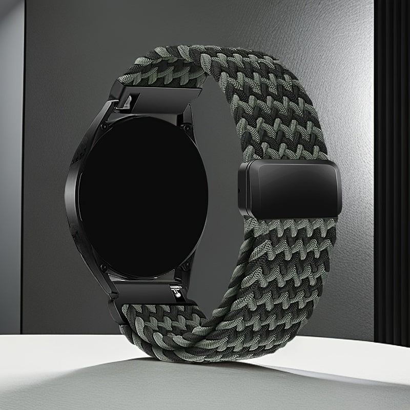 Polyamide Elastic Woven Smartwatch Band with Magnetic Clasp 18mm 20mm 22mm Compatible with Samsung Huawei Xiaomi