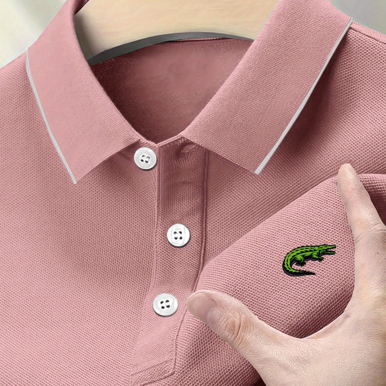 Men's Short Sleeve Print Golf Shirt for Business Casual and Tennis Training