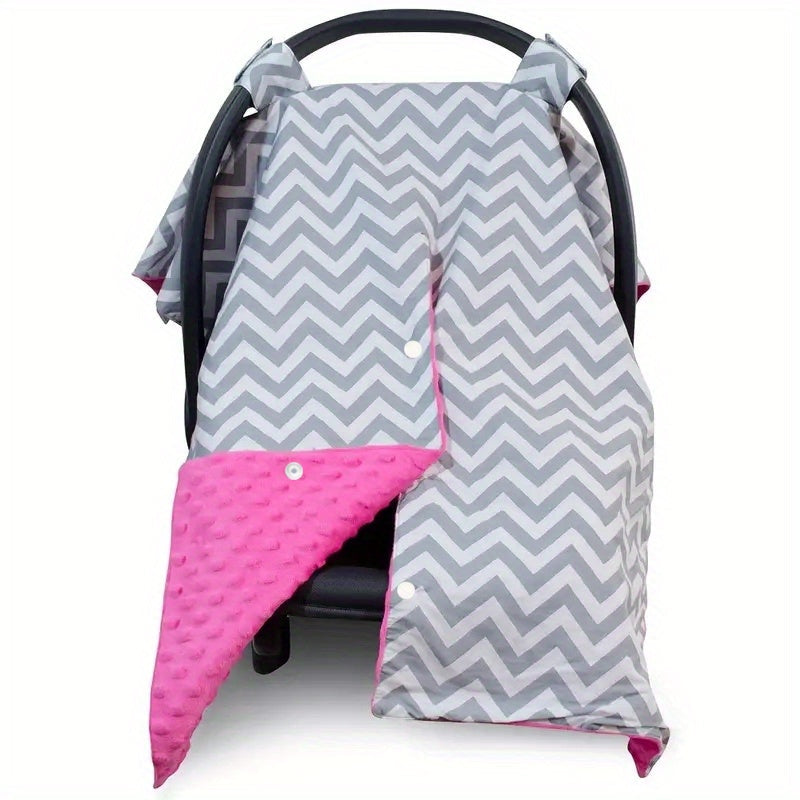 Baby Car Seat Cover for Boys and Girls Chevron Hot Pink Breathable Multiuse
