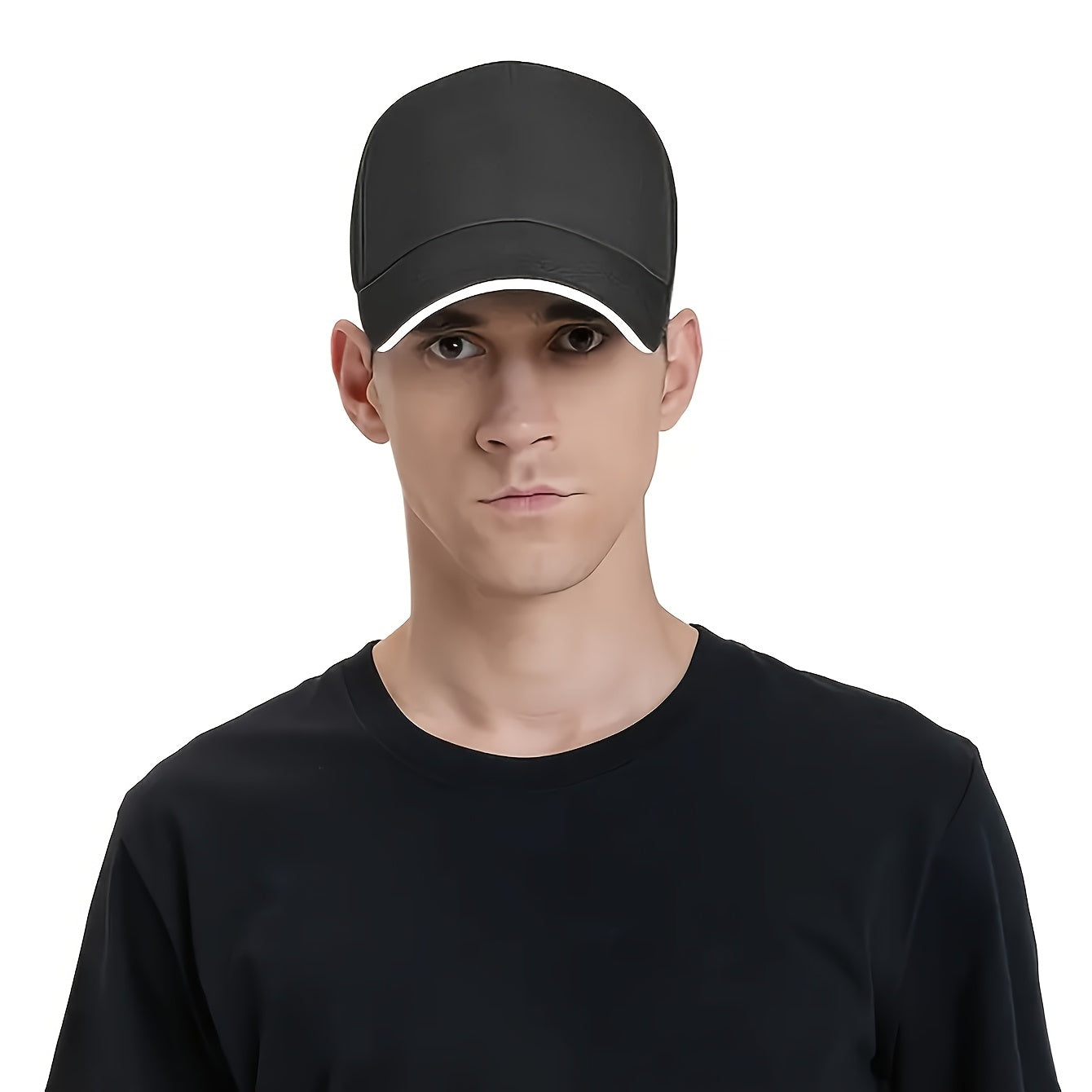 Yengil polyester quyosh shlyapasi, shahar yozgi uslubi uchun sozlanadigan tortish ipi bilan.