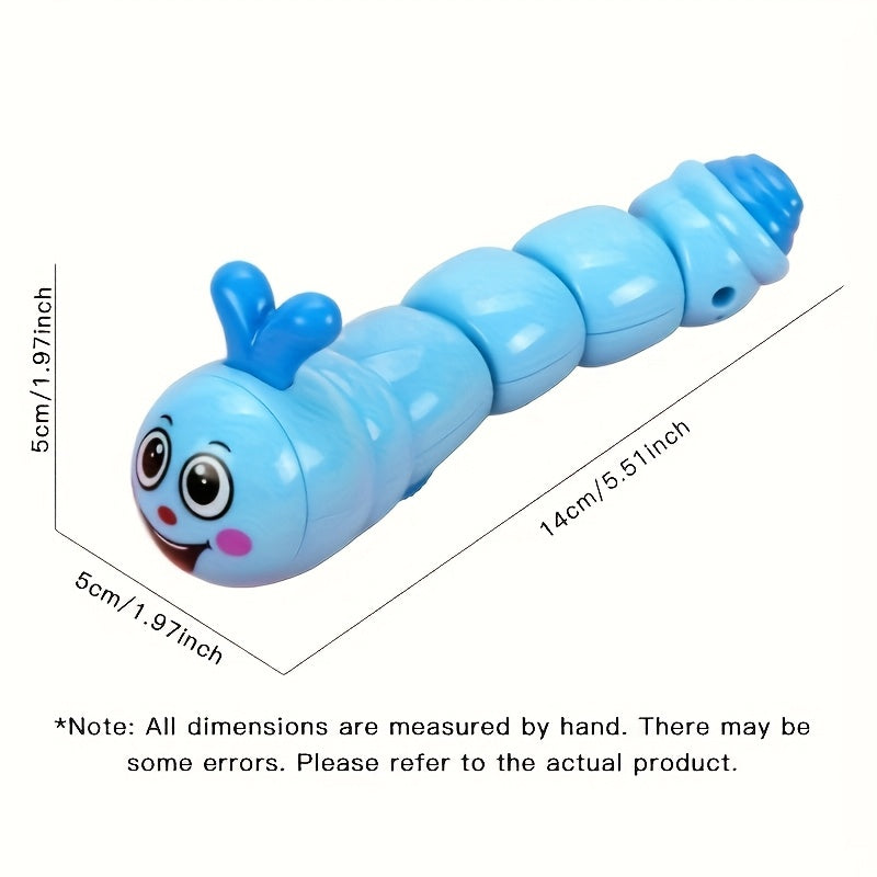 Plastic Cat Toy Wind-Up Wiggly Caterpillar Interactive Teaser Random Color