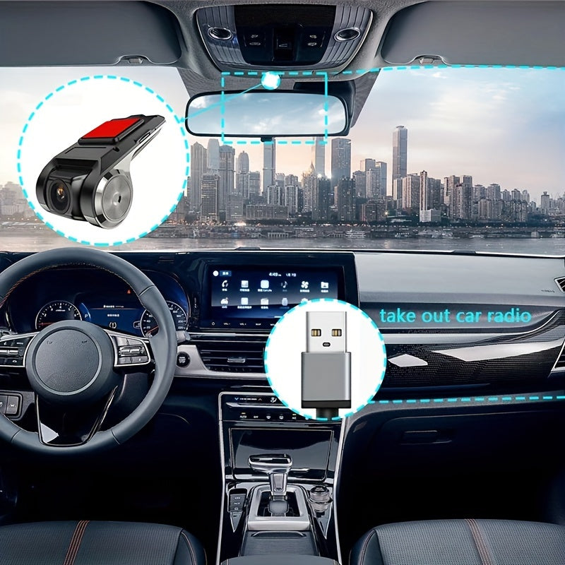 Android Avtomobil Dash Kamarasi 720p HD Video Yo'lovchi tomon uchun, displeysiz, USB bilan quvvatlanadi