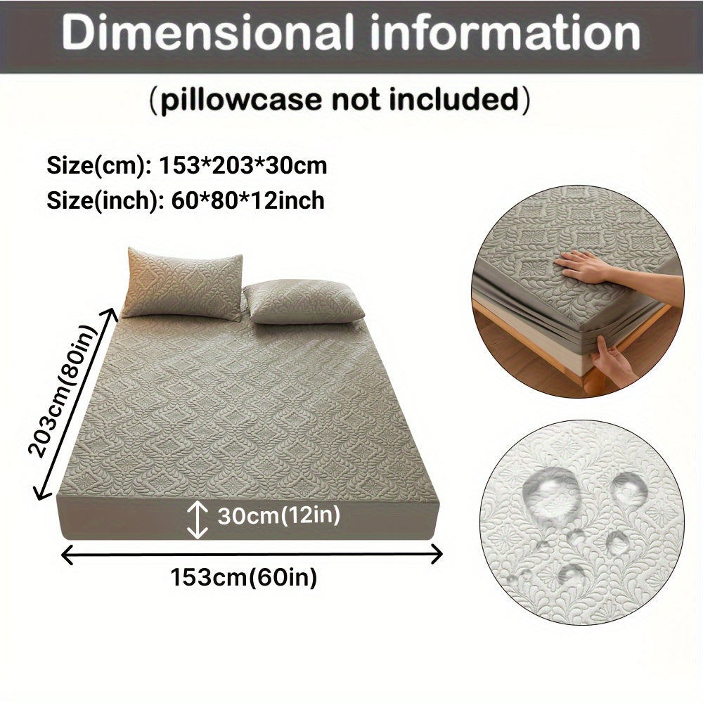 Waterproof Quilted Mattress Protector Fitted Sheet Teal 1-Piece Ultra-Soft Breathable