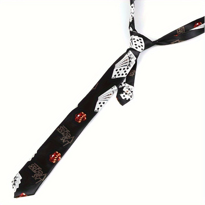 Мужской полосатый галстук с дизайном игральных карт для свадебных друзей и студентов