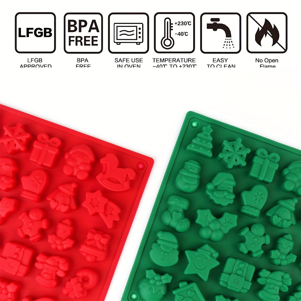 Rojdestvo shirinliklari shakli 3D silikondan tayyorlangan pishirish asbobi, puding va shokolad uchun