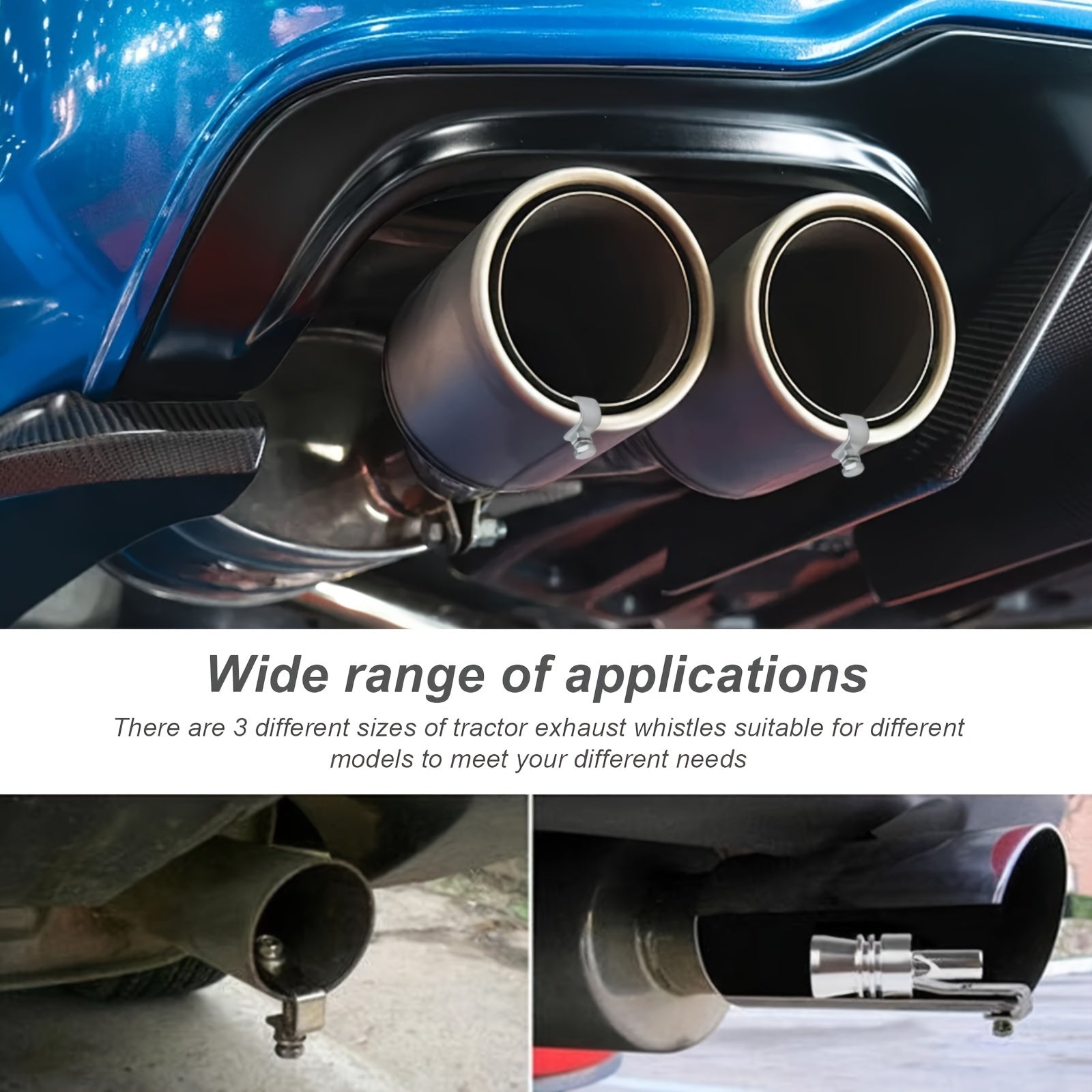 Universal Aluminum Turbo Sound Whistle Exhaust Pipe Set with Installation Tools