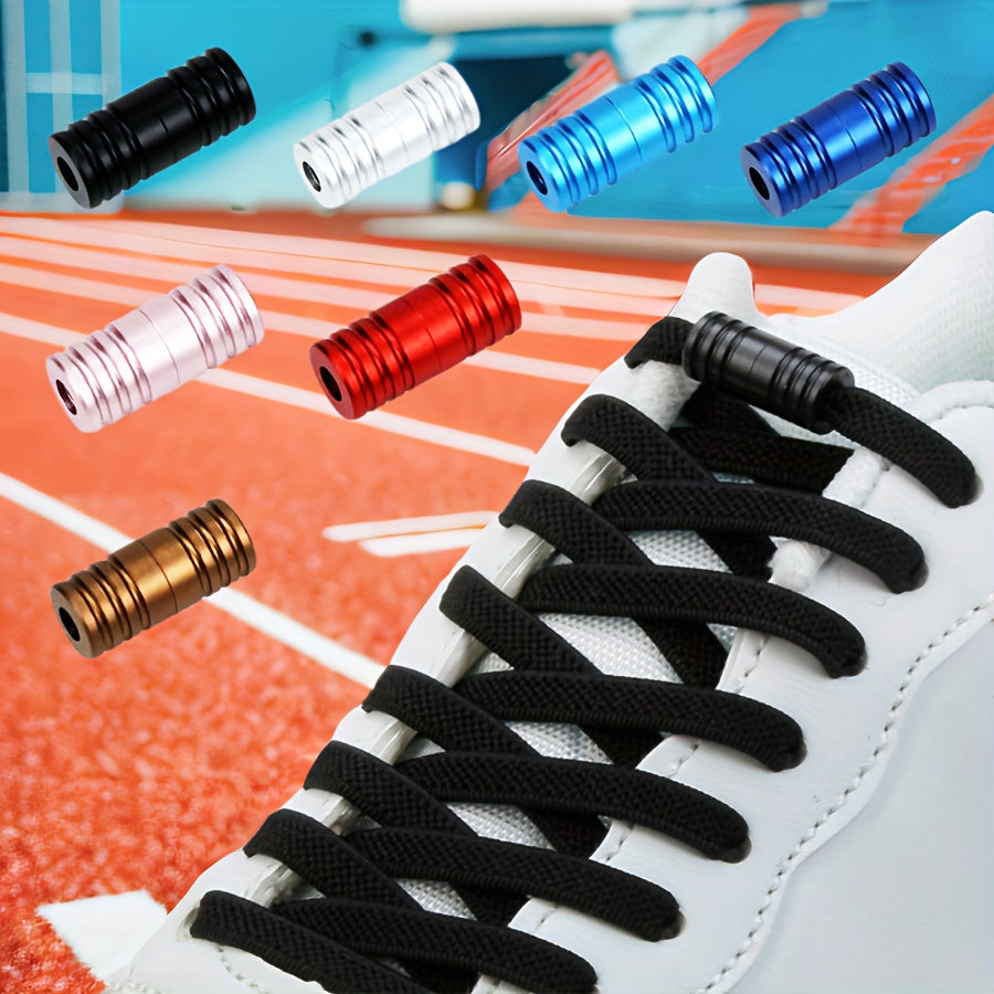 2-Pack Elastic No-Tie Shoelaces for Sneakers, Multi-Color, Locks