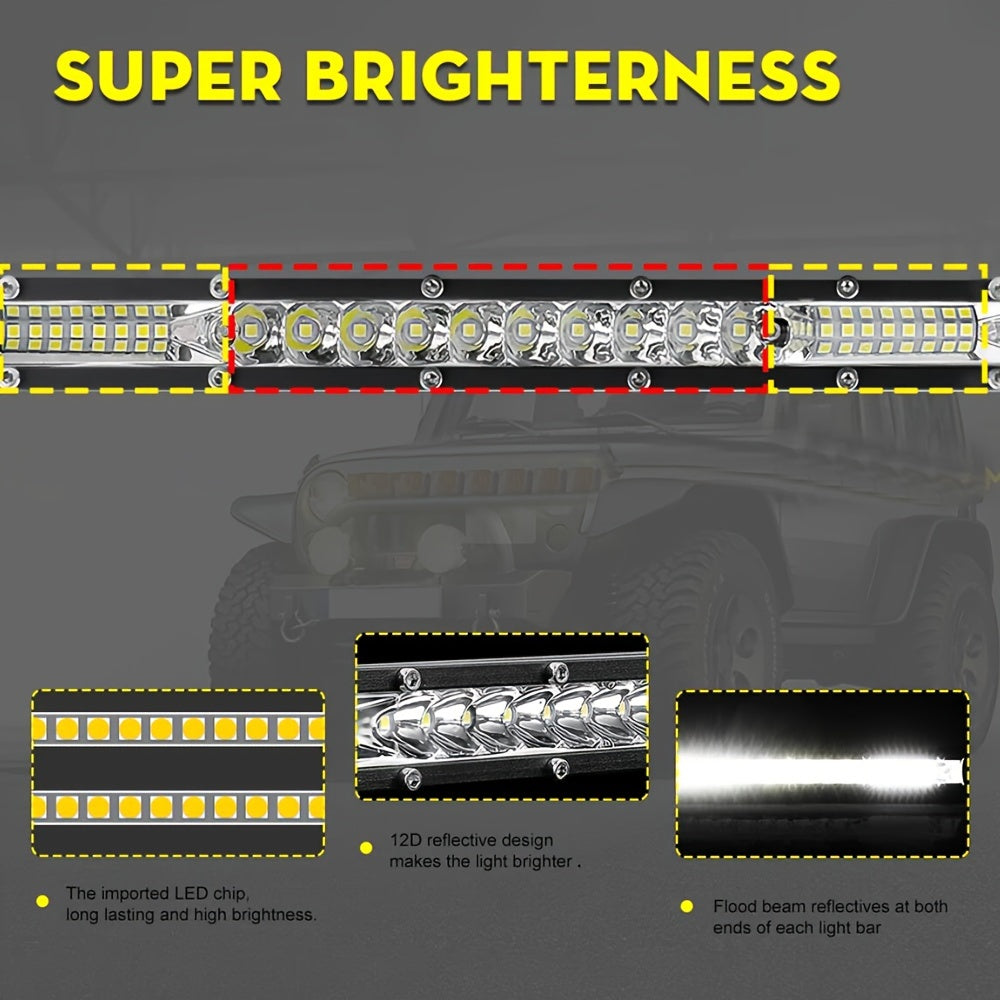 LED Light Bar 25.4cm 50.8cm White Combo Beam Work Light for Off Road Vehicles