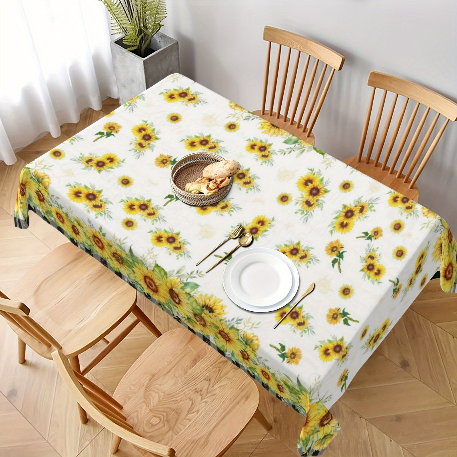 Durable Summer Tablecloth for Home Dining, Stain and Wrinkle Resistant