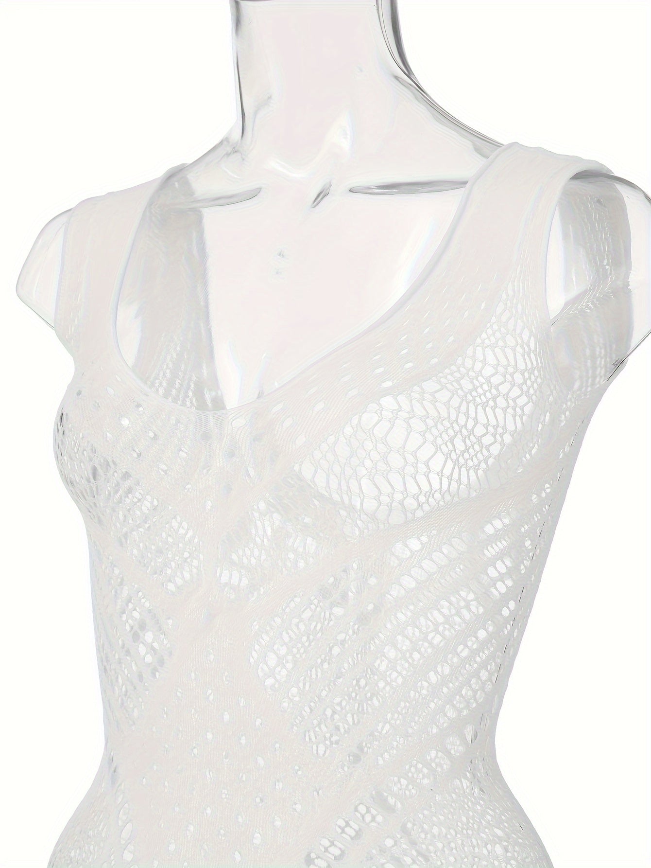 Adult Lingerie Lacy Sexy Dress with Embellishments Knit Fabric Low Support