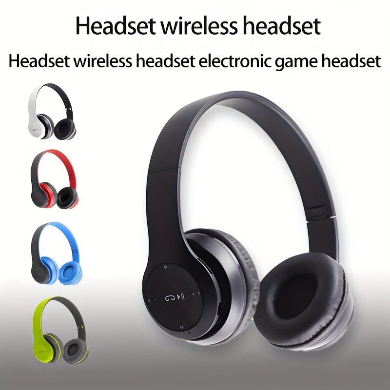 Wireless Foldable Headphones with Hi-Def Sound Microphone for Gaming and Calls