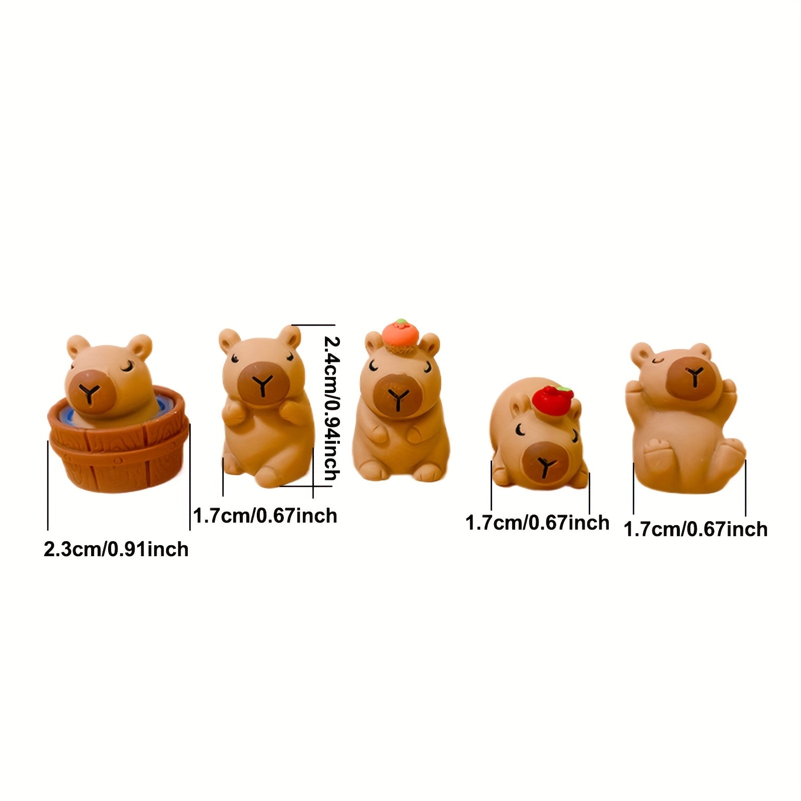 Unisex Cartoon Balloon Capybara Shoe Charms 5pcs Set for Buckle Decoration