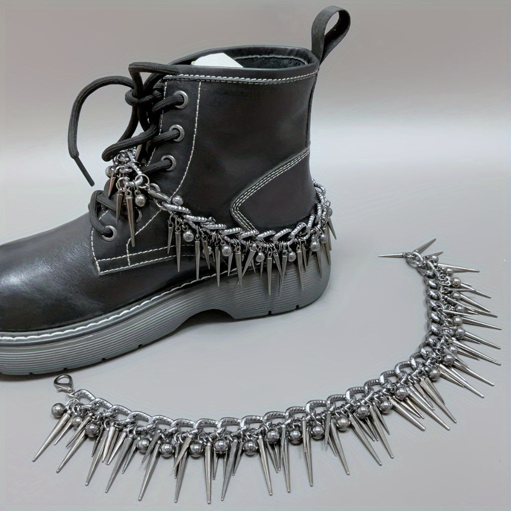 Uniseks punk uslubidagi rivet tassel zanjir yengil alyuminiy oyoq kiyim aksessuari