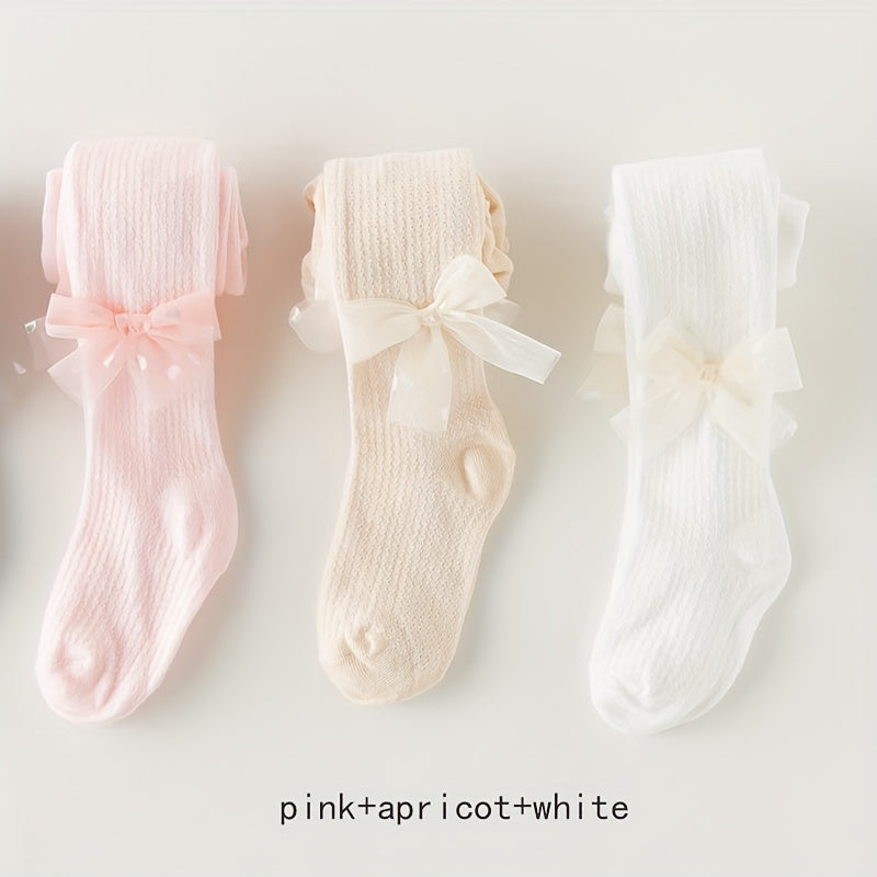 Girls' Summer Mesh Thin Tights Set of 1/2/3 for Little Girls Cotton Comfortable Outdoor