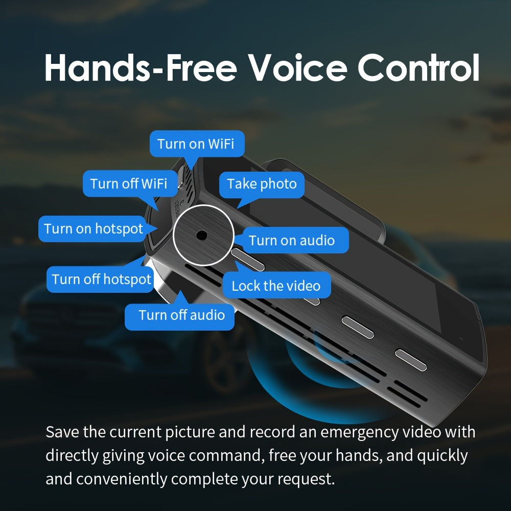 4K Dual Dash Cam Front and Rear WiFi Night Vision GPS Loop Recording 64GB