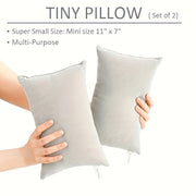 Два серых мини-воздушных подушки, 27.94 см x 17.78 см - Легко стирать, легкий микрофибровый чехол, мягкая полиэфирная начинка, подходит для путешествий, поддержки шеи и спины, или для домашних животных.