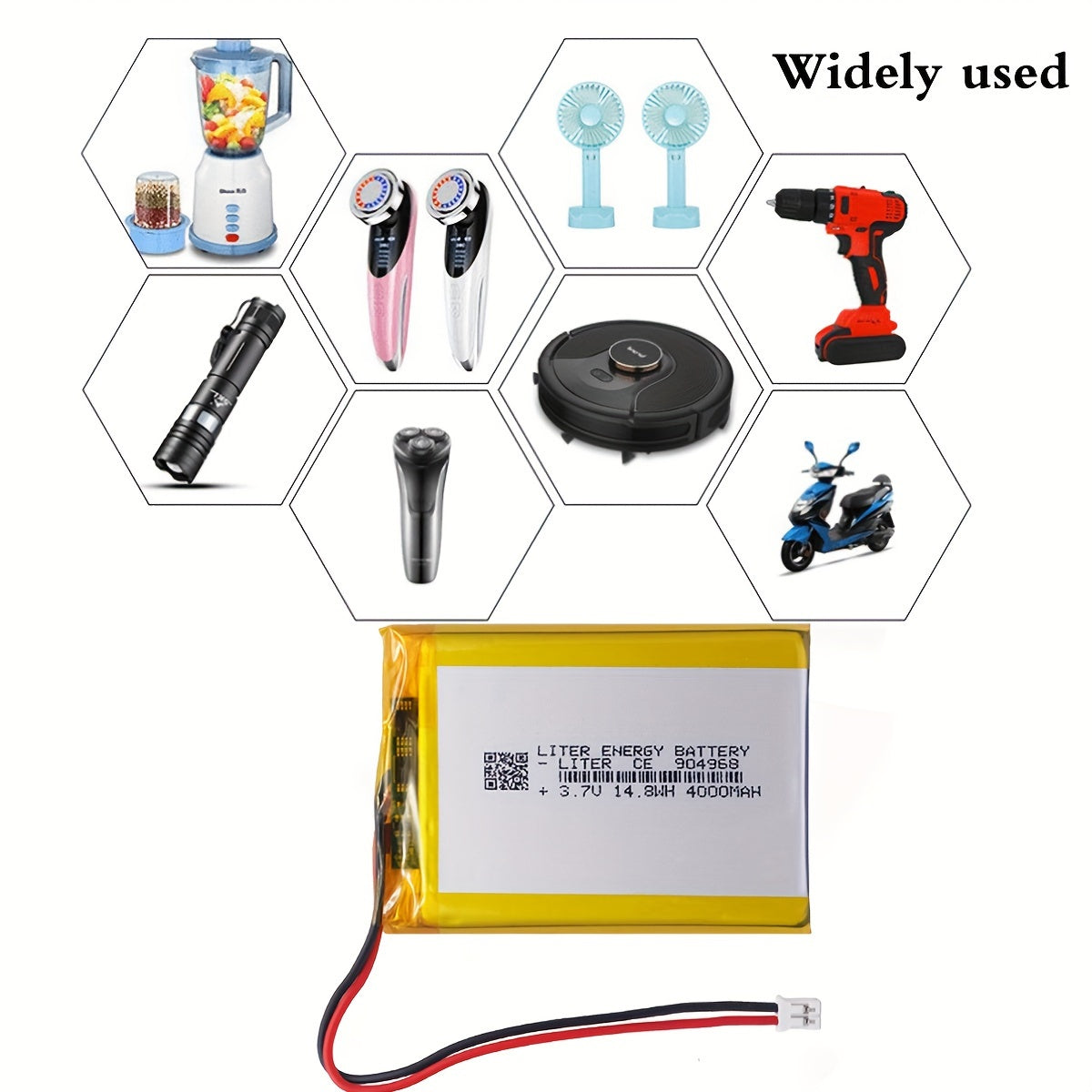 3.7V 4000mAh Rechargeable Lithium Ion Battery with LED Indicator for Toys Audio and Emergency Lighting