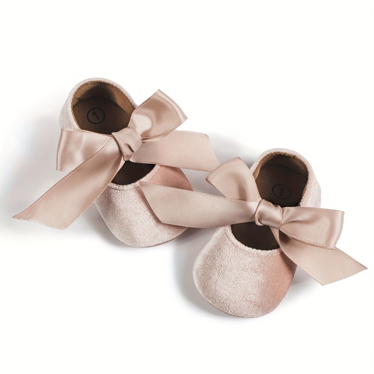 Infant Baby Girls Soft Sole Mary Jane Flats with Bowknot and Rubber Sole