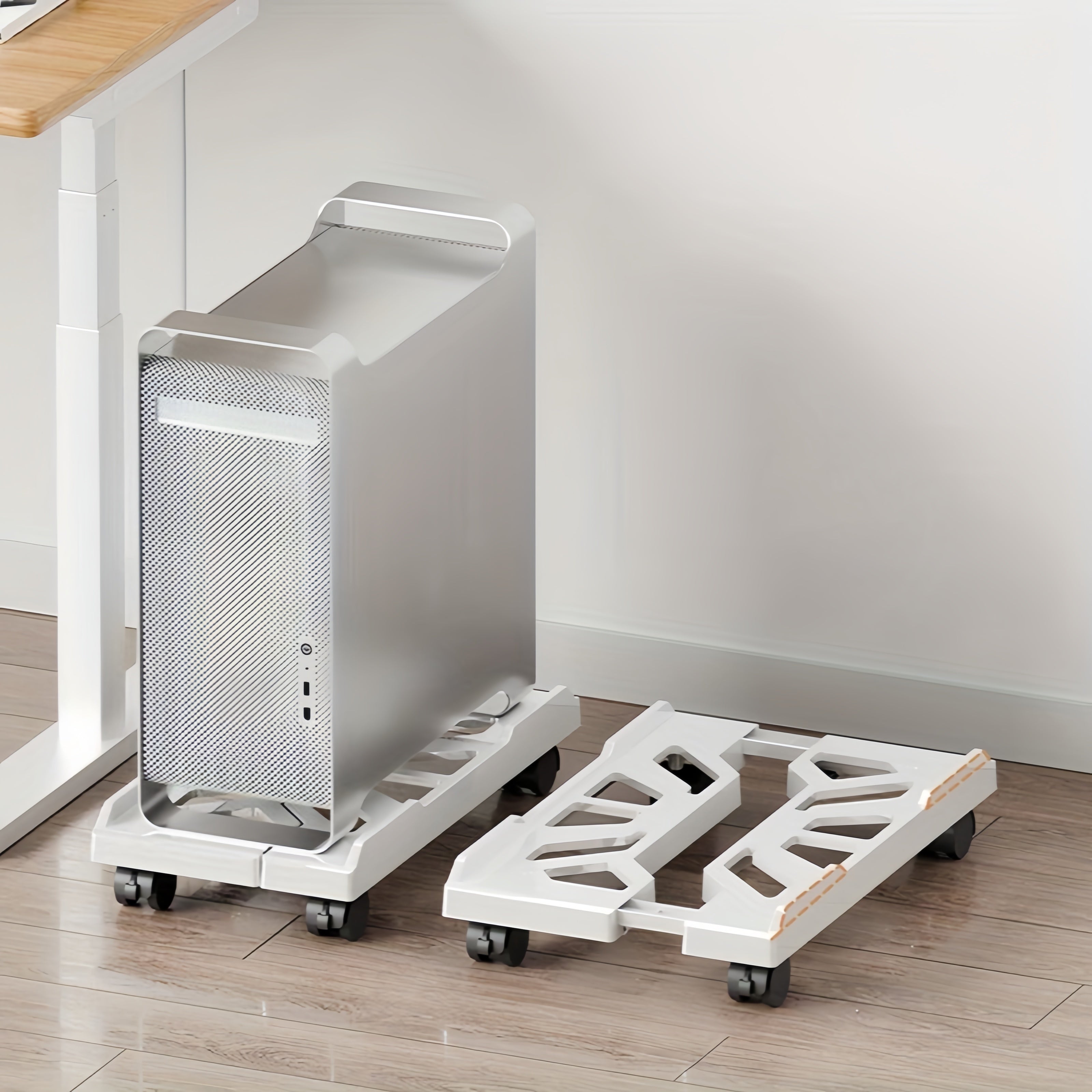 Подставка для настольного компьютера ABS с колесами и регулируемым держателем для процессора для домашнего офиса