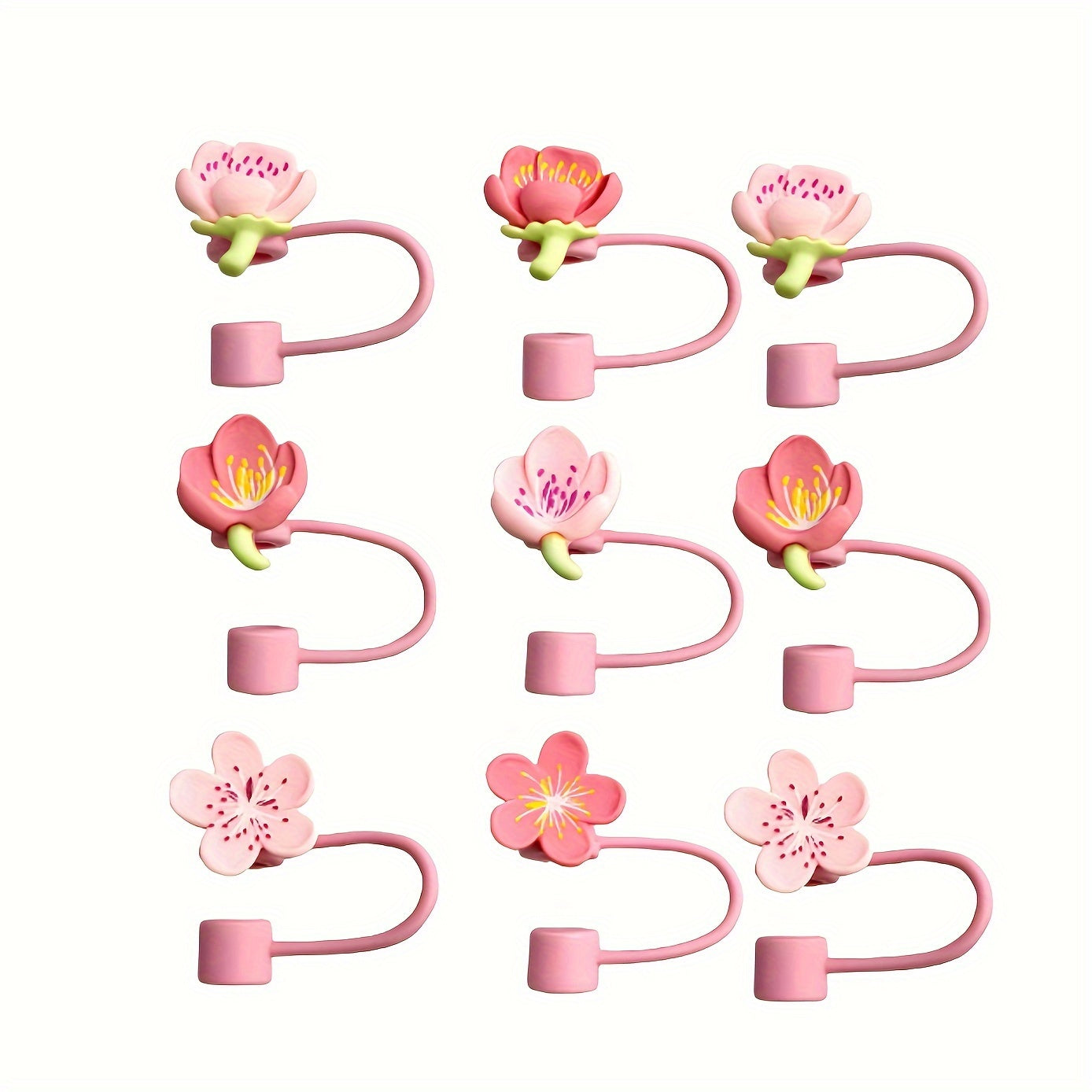 Reusable Silicone Straw Covers Pack of 12 for 30oz and 40oz Tumblers with 9 Regular and 3 Small Tips