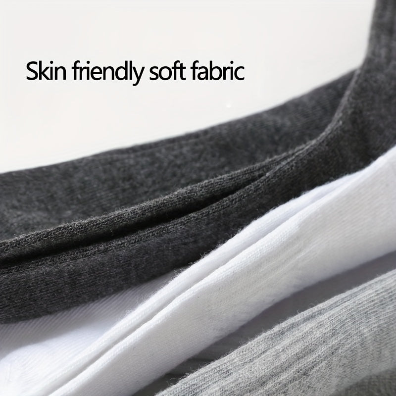 Men's Solid Crew Socks 10 Pairs Breathable Casual Outdoor All Seasons