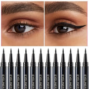Liquid Eyeliner Set 12 Pack Waterproof Smudge-Proof Black for Sensitive Eyes